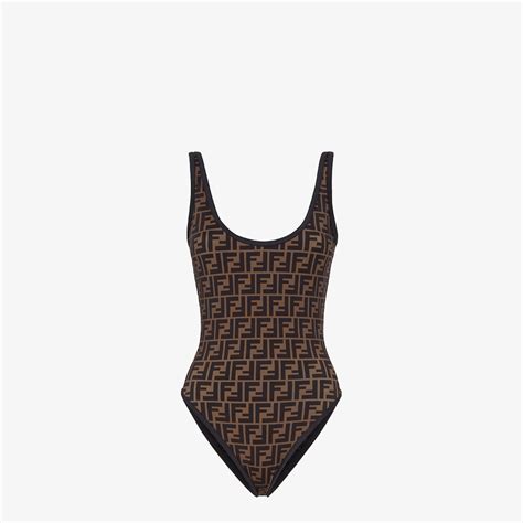 fendi bathing suits sale|Fendi brown Lycra swimsuit.